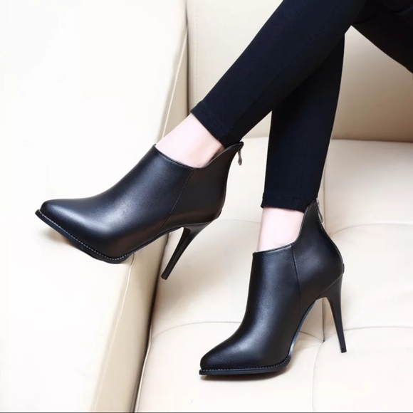 Black Heeled Ankle Boot - Picture 2 of 7